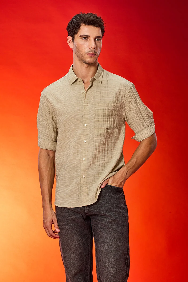 سنيتش Oversized Crushed Seersucker Shirt